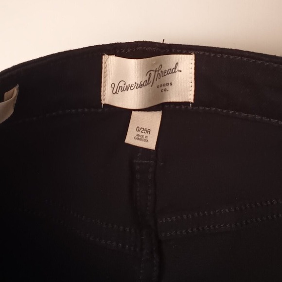NWT Universal Thread Denim Jeans Size 0 High-Rise Bootcut No-Fade Black - Picture 6 of 11